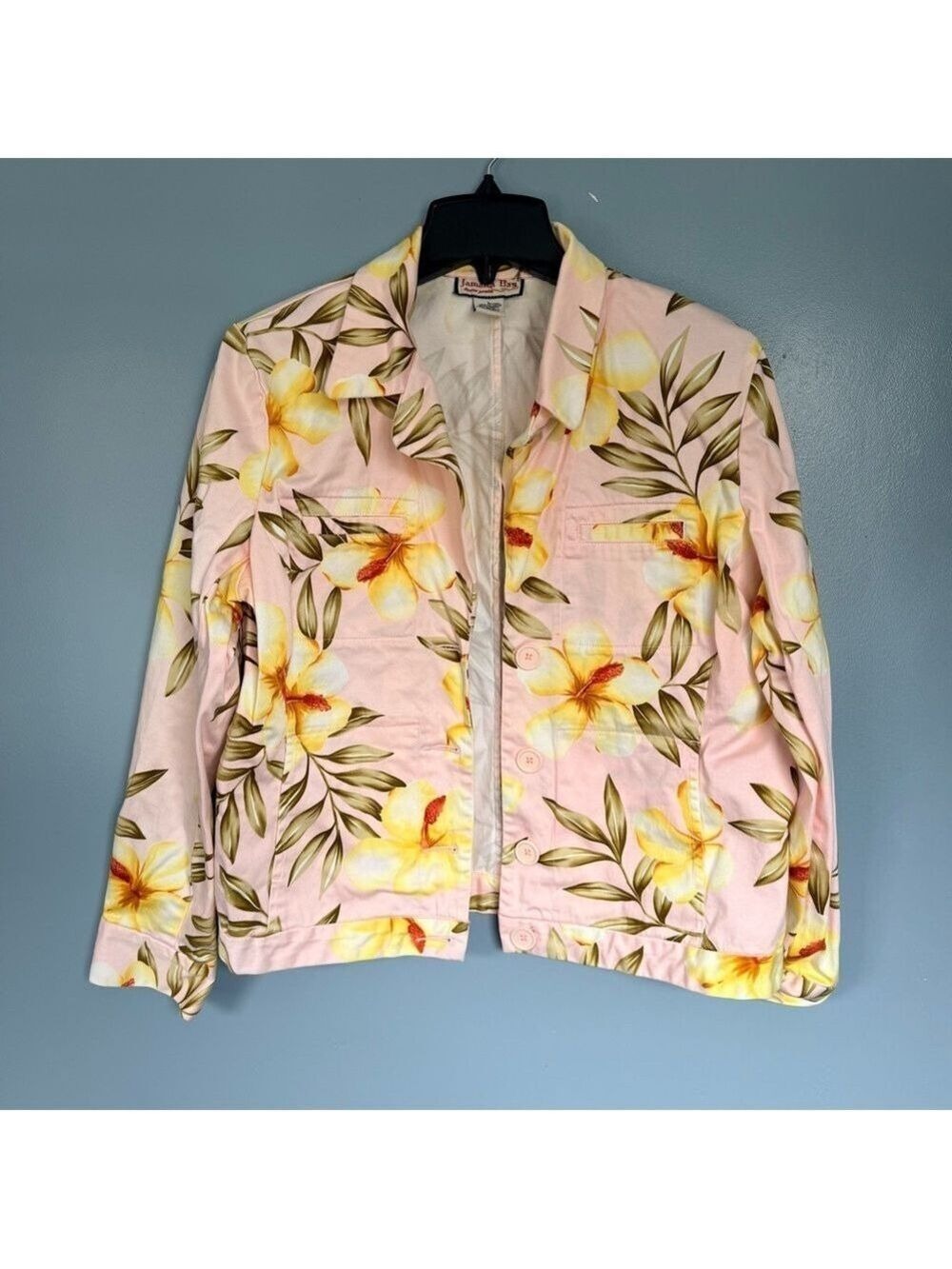Jamaica Bay Floral Cotton Blazer Jacket Size Large